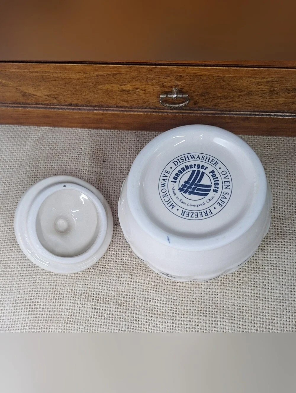 Longaberger Woven Traditions In Blue, Sugar Bowl